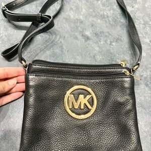 Michael Kors Black and Gold Crossbody Bag